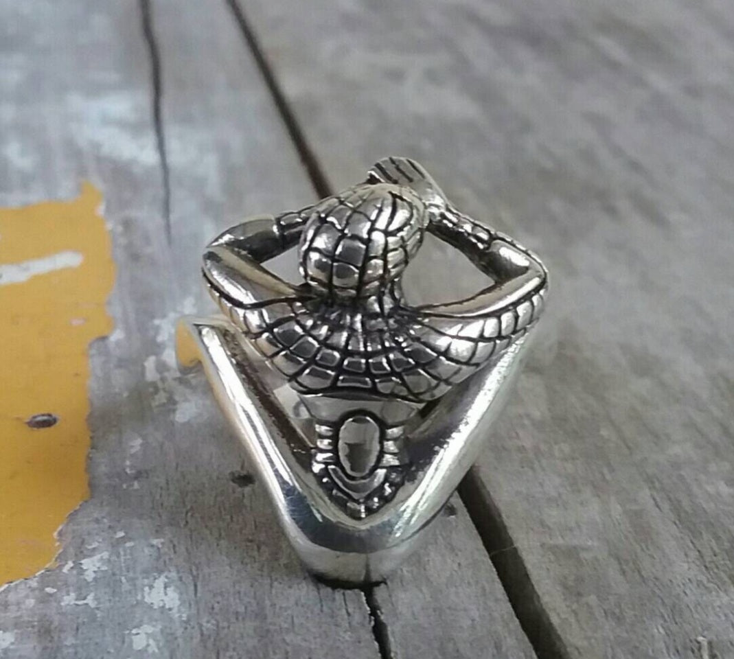 Spiderman ring,sterling silver, small silver ring,