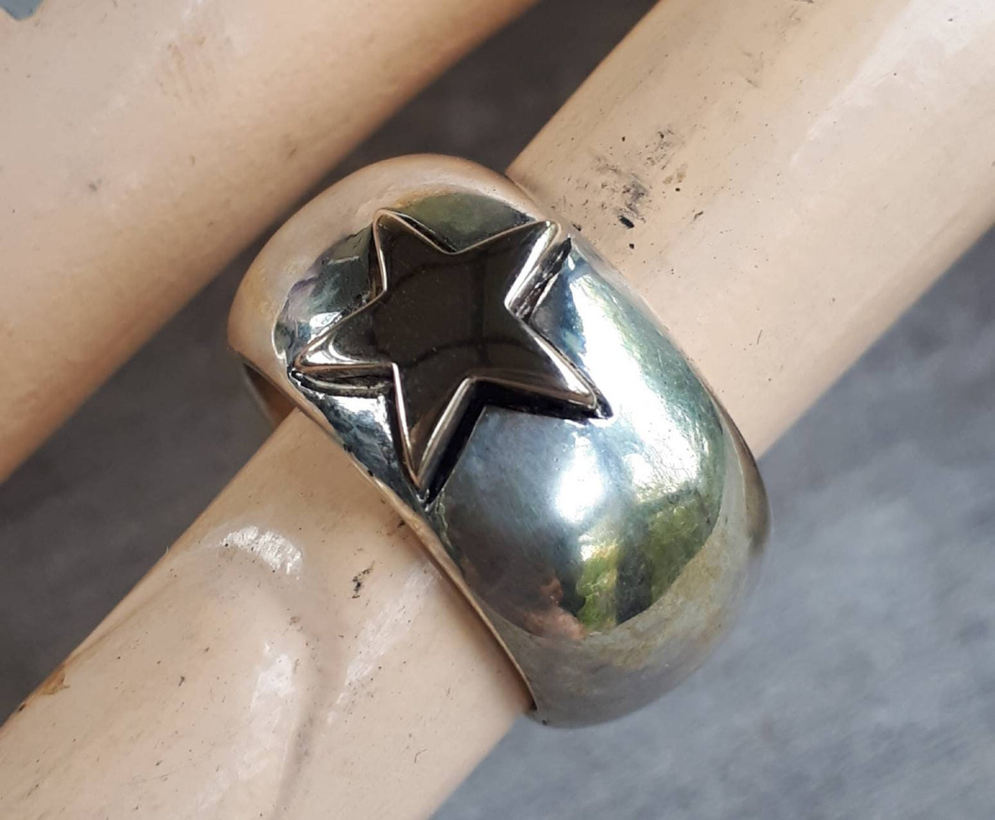 star ring,9k gold and 925 silver,chunky,9ct gold star,sterling silver,two tone,boho,wedding band,hipster,unisex ring,handmade,hippy,goddess
