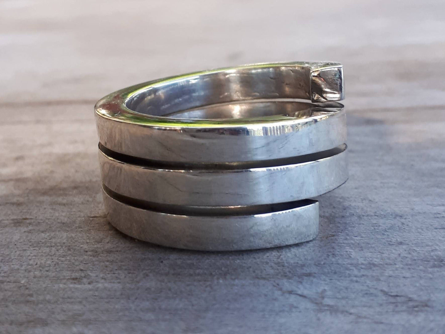 Wide coil ring,chunky,handmade,spiral,heavy spring ring,sterling silver,wedding ring,large industrial ring,steampunk,hipster,mens fashion