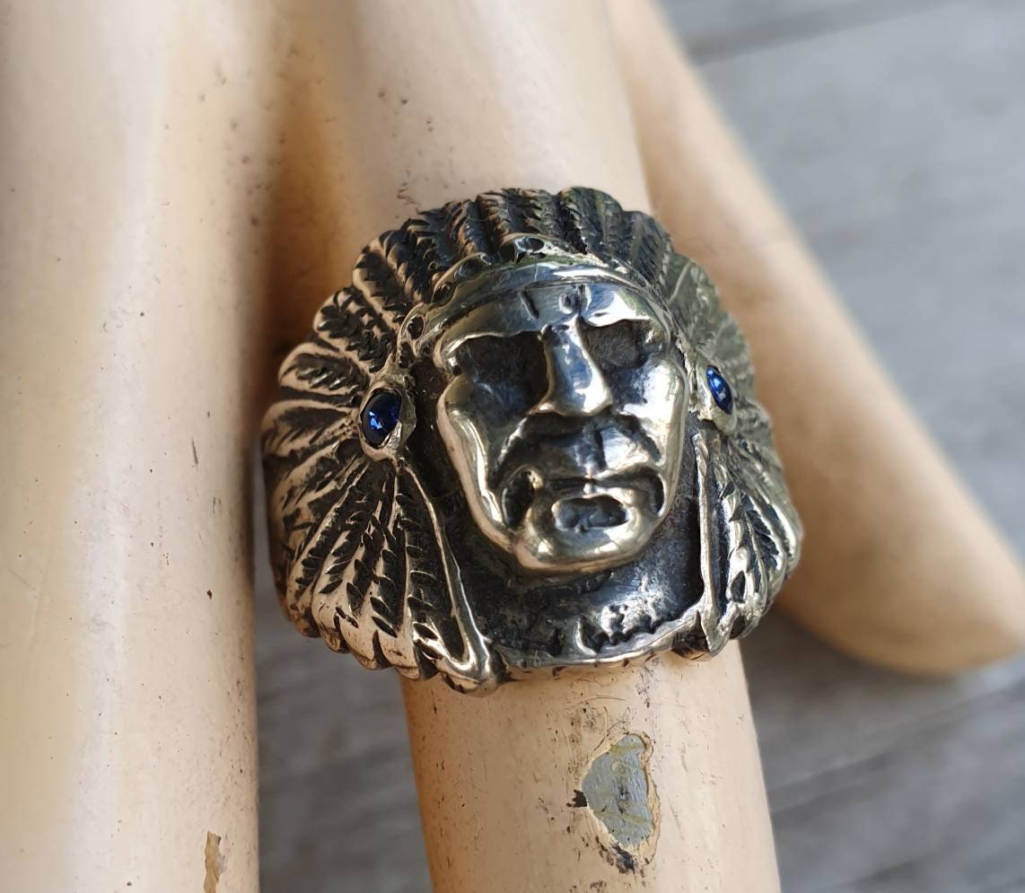 Indian ring,925 sterling silver,Indian chief,tribal,handmade silver,boho,ethnic,Indian face,