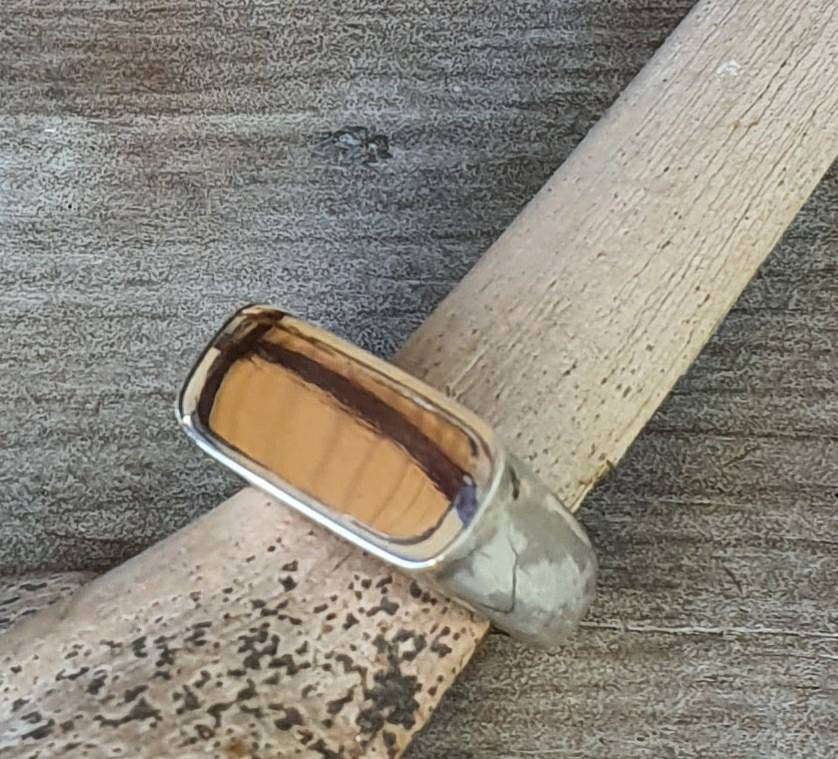 Gold Signet ring,two tone rectangle ring,9ct top on solid sterling silver thick,chunky ring,handmade,boho,college ring,blank ring,unisex