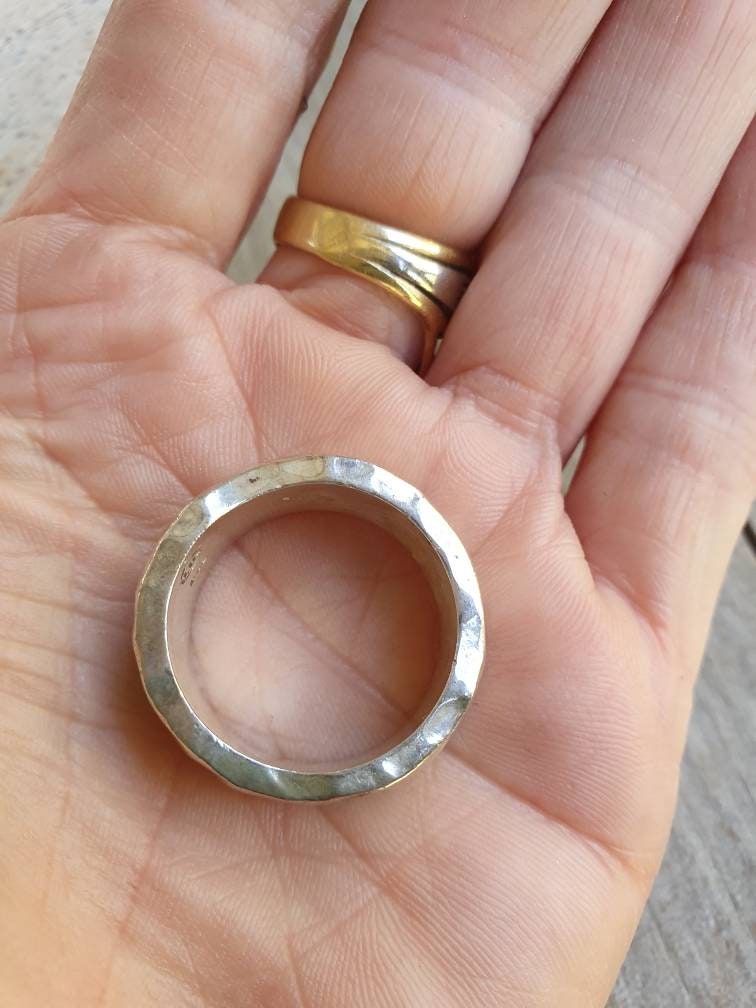 thick heavy ring,10mm solid 925sterling silver,hammered,rustic,nugget,steampunk,mens wedding dress ring,mans band