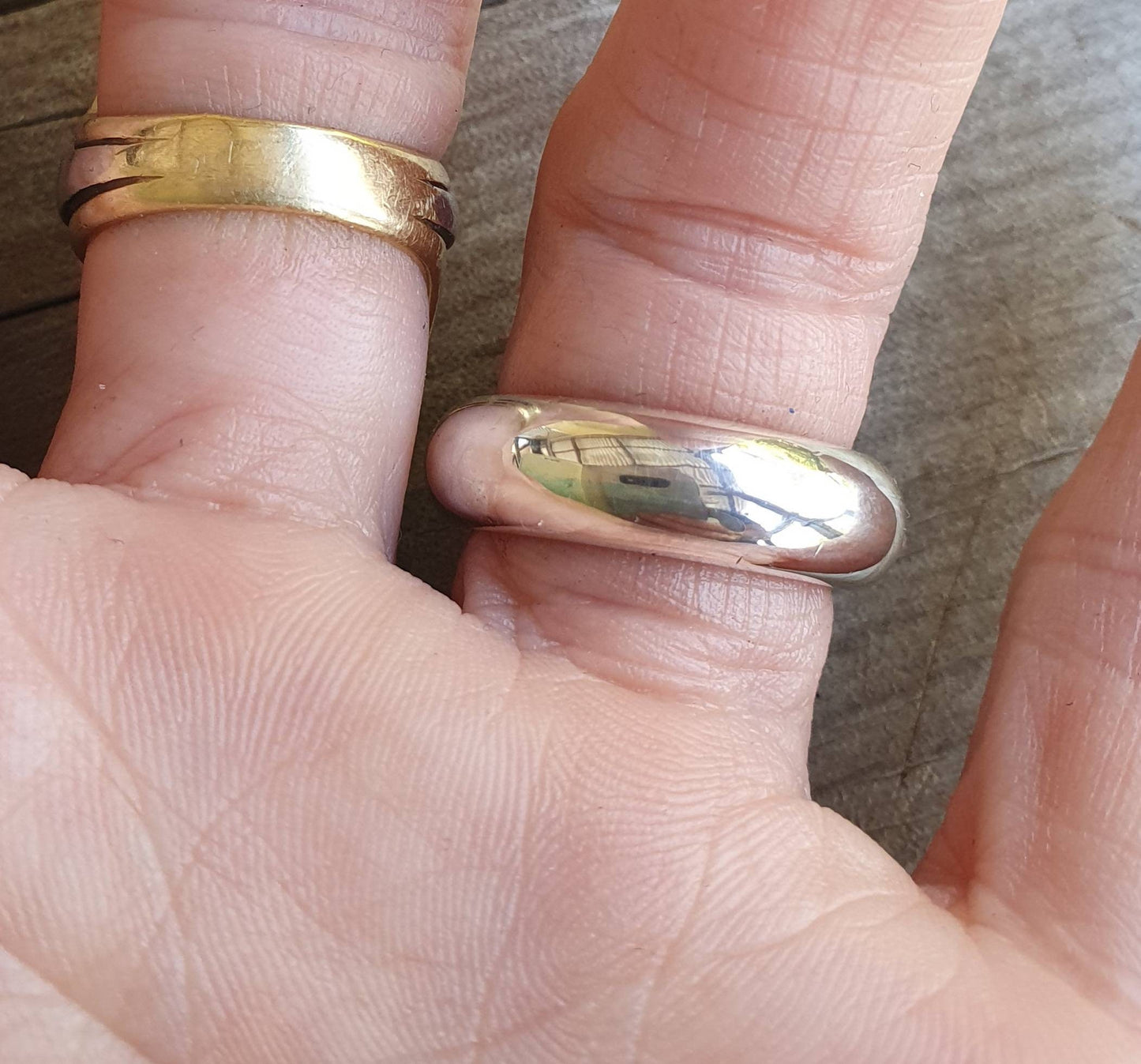 Silver band,925 solid sterling silver ring,6.2 mm,plain thick,half round band,wedding,D shape round band,boho,unisex,handmade,chunky ring,