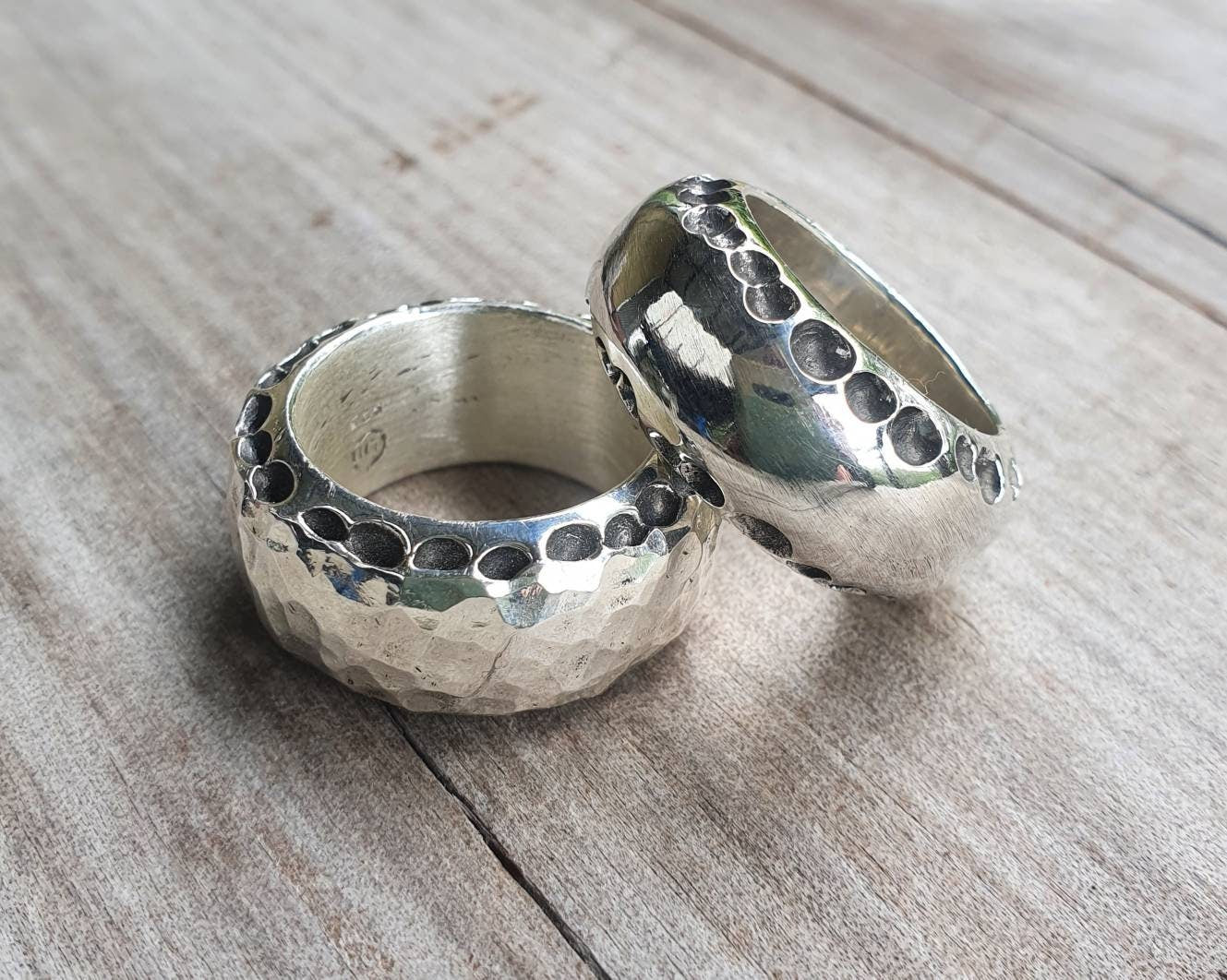 Heavy wide sterling silver ring,chunky rustic,hammered thick band,mans wedding ring,steampunk, chunky wedding ring, dress ring
