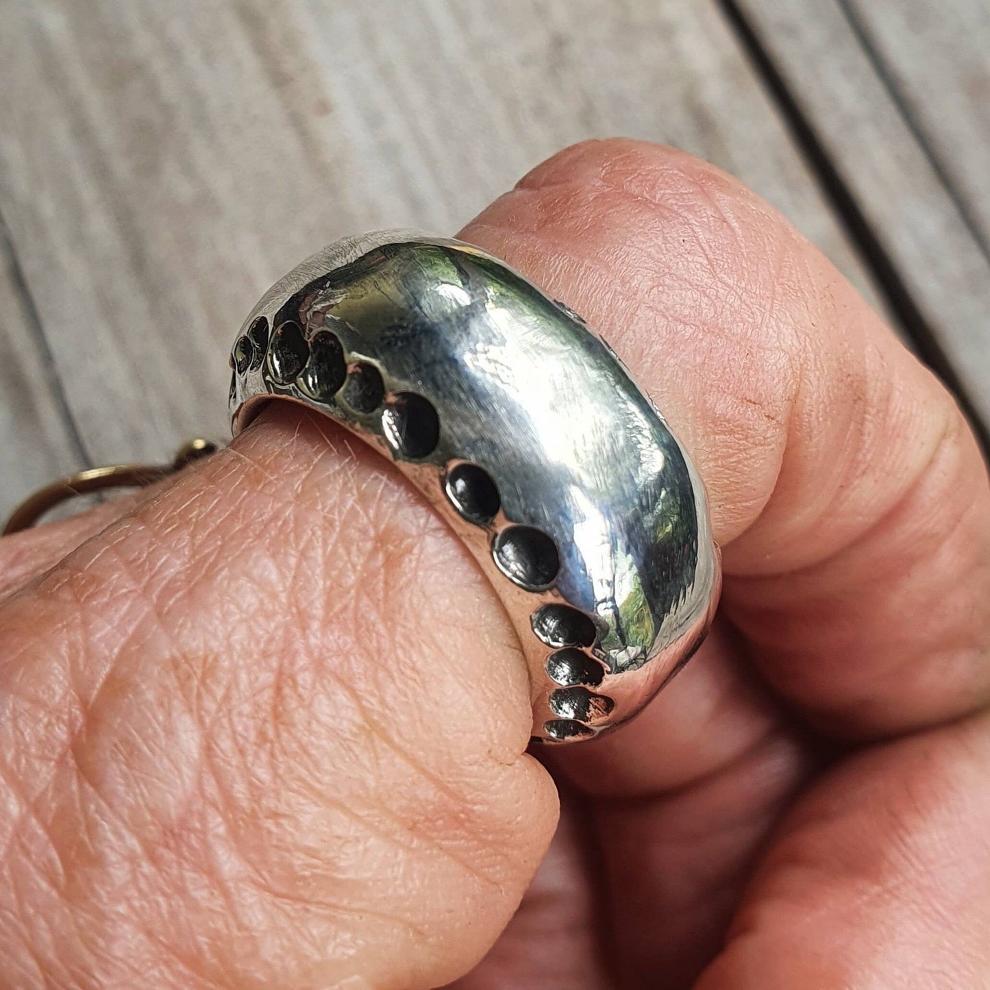 Heavy wide sterling silver ring,chunky rustic,hammered thick band,mans wedding ring,steampunk, chunky wedding ring, dress ring