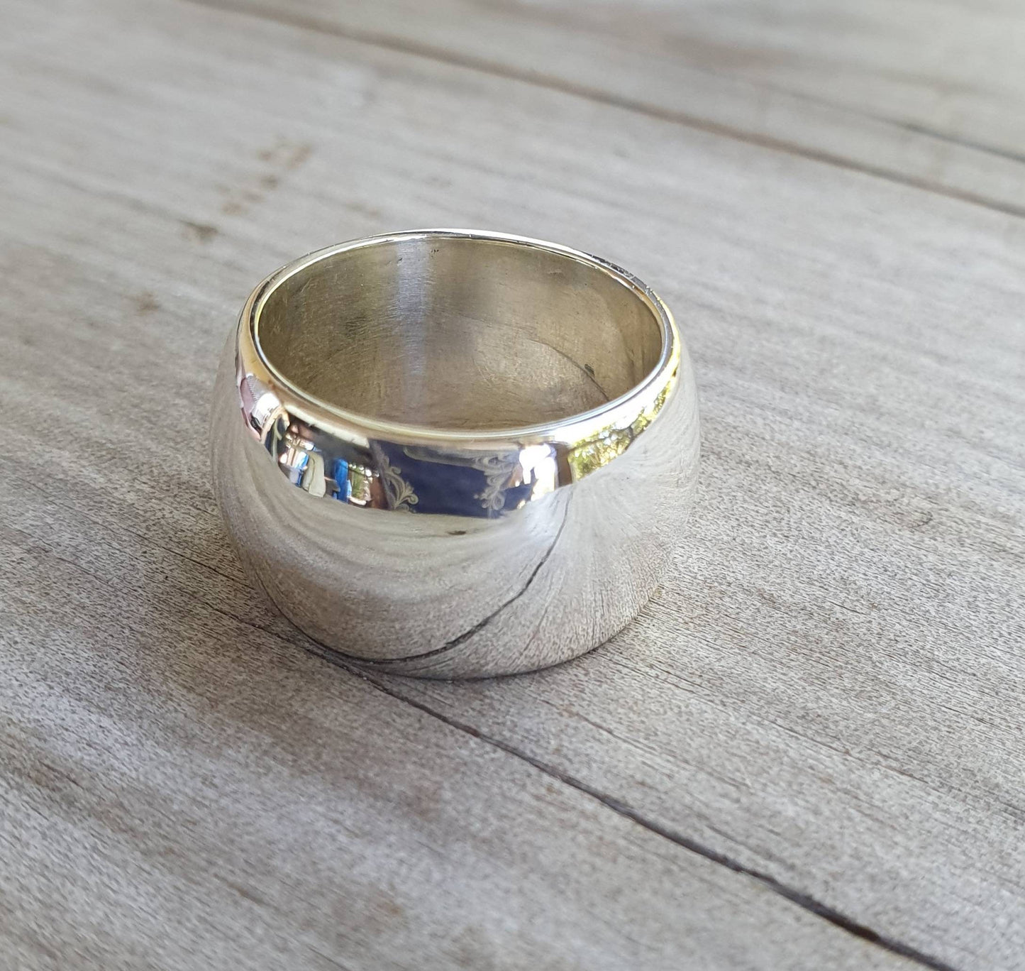 Wide silver ring,12mm band, solid sterling silver, wedding ring His and her sizes,boho,plain half round.