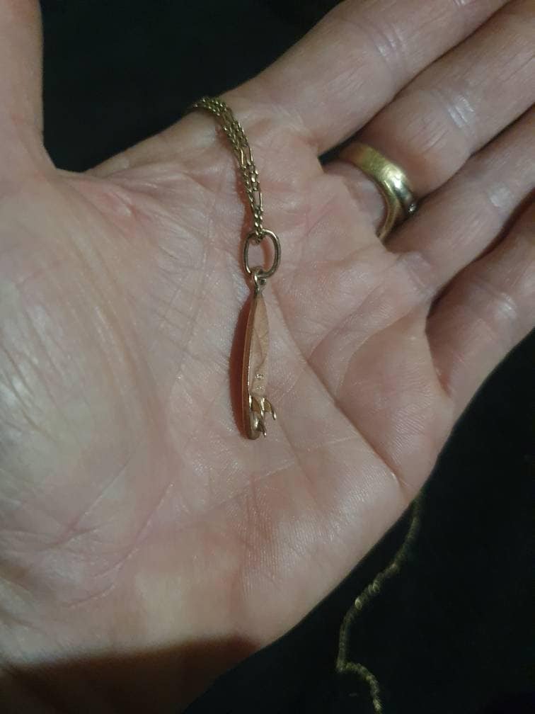 Gold surf board pendant,solid 10k gold, surfer,Long board,surfer necklace, wave,boho