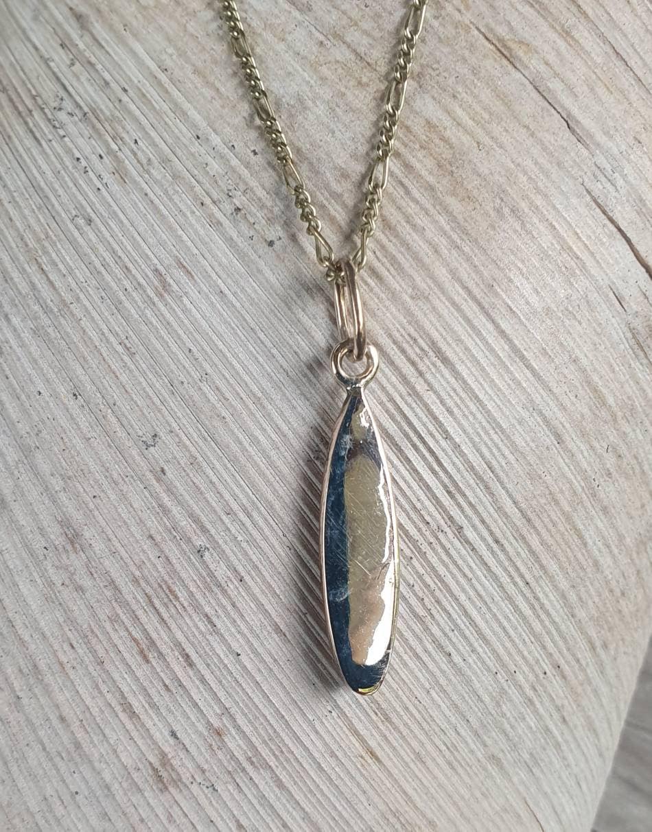 Gold surf board pendant,solid 10k gold, surfer,Long board,surfer necklace, wave,boho