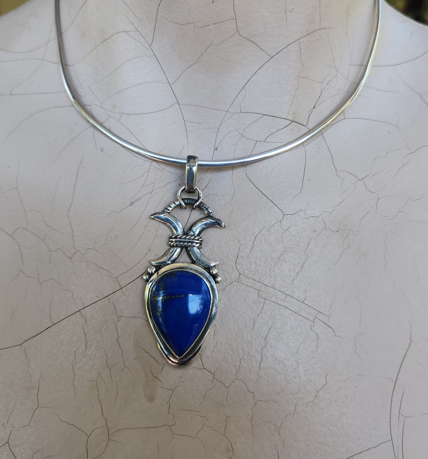 Lapis lazuli pendant,sterling silver,handmade,lapis lazuli,,boho, blue stone necklace