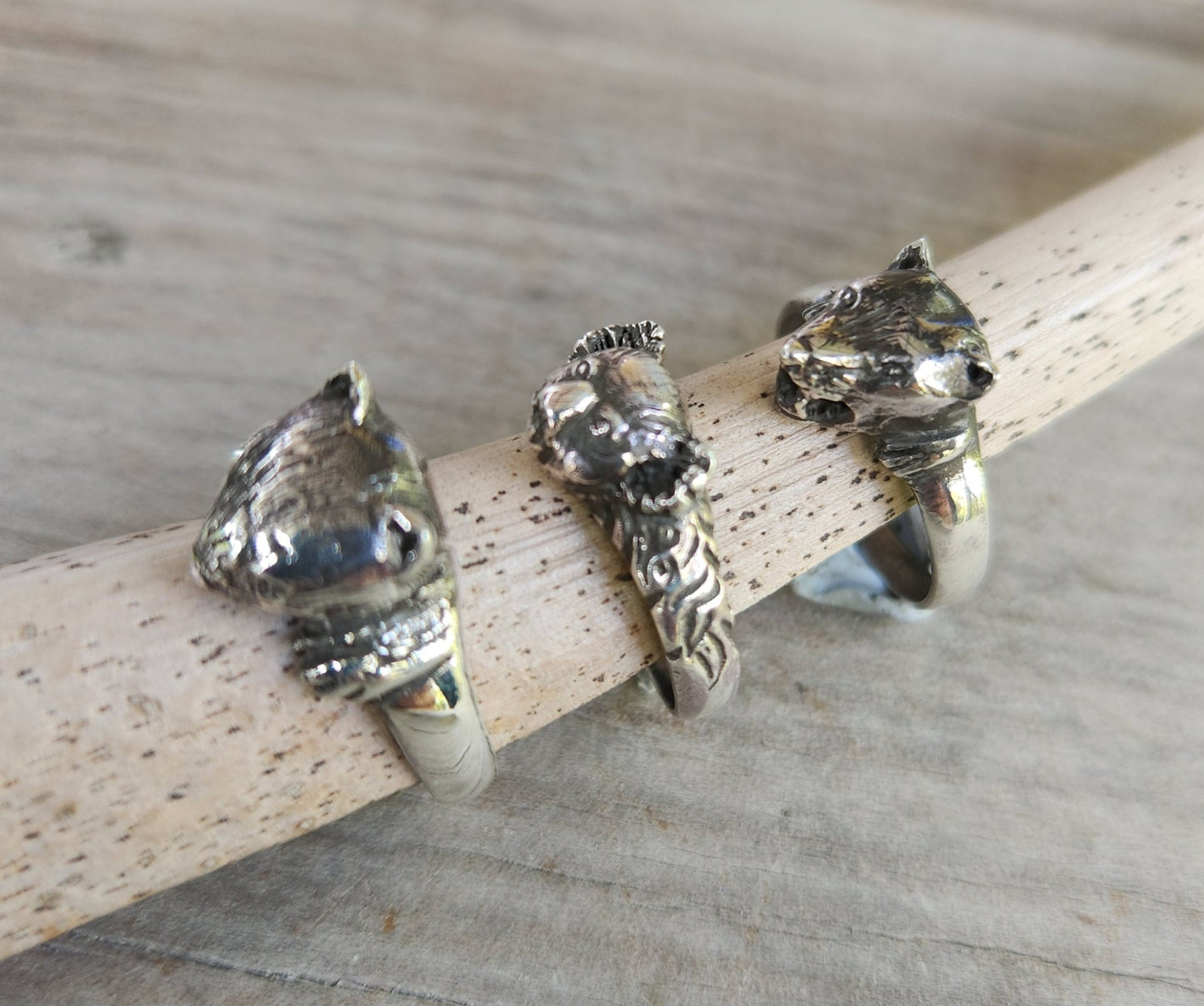 Koala bear ring,sterling silver,wombat,Tasmanian devil,bear ring, Australian animal jewellery,