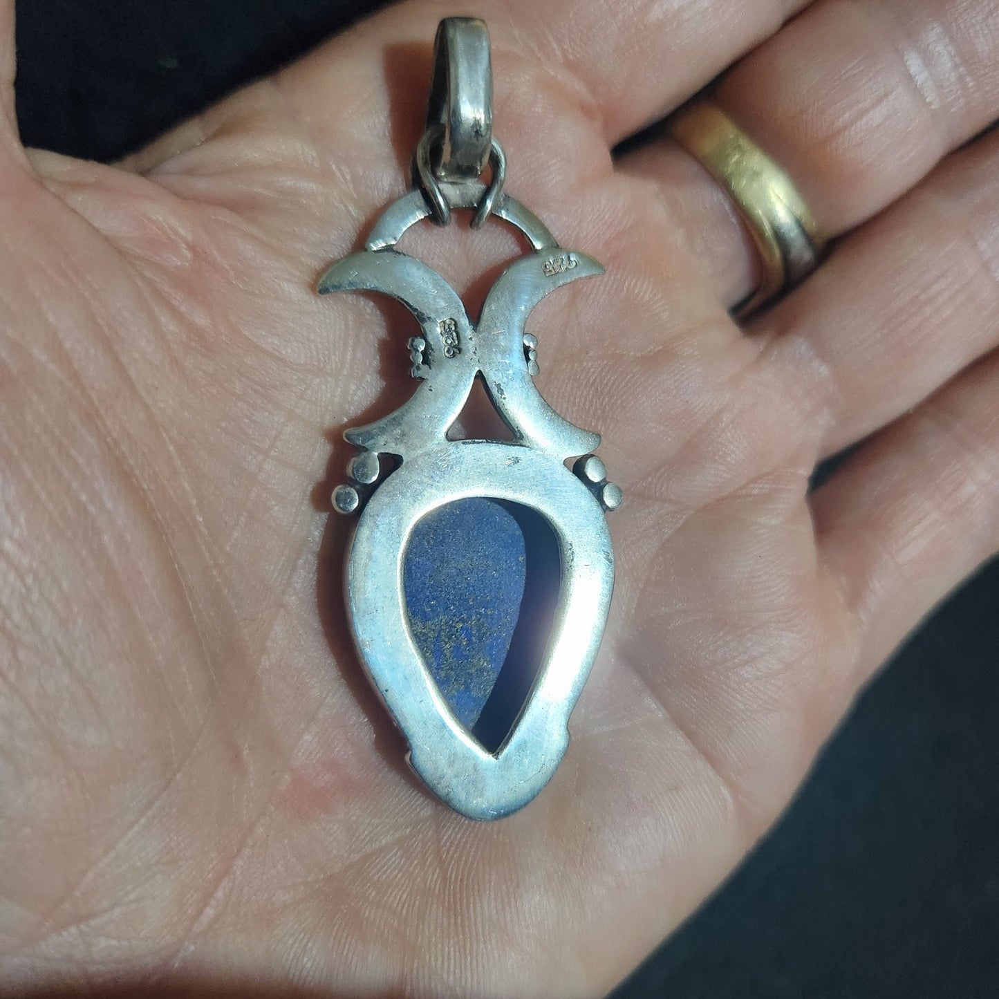 Lapis lazuli pendant,sterling silver,handmade,lapis lazuli,,boho, blue stone necklace