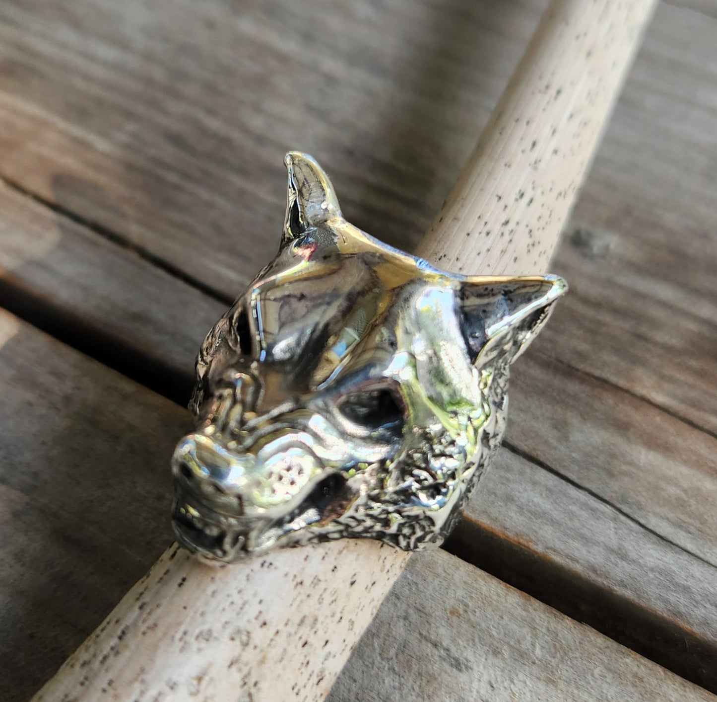 Wolf ring,925 sterling silver,large snarling wolf,dire wolf,mans large silver ring,big solid silver ring.