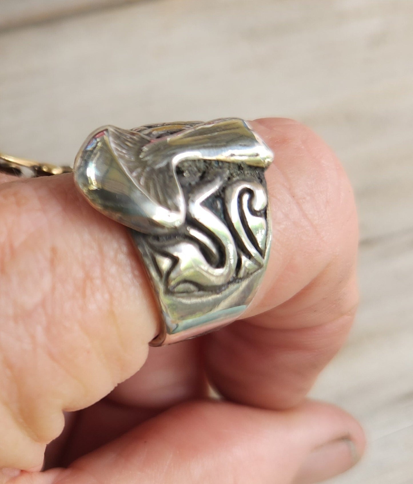 Mushroom ring sterling silver, mans solid band,ceremony,woodland pagan wide heavy handmade toadstill ring nature medicine wedding ring
