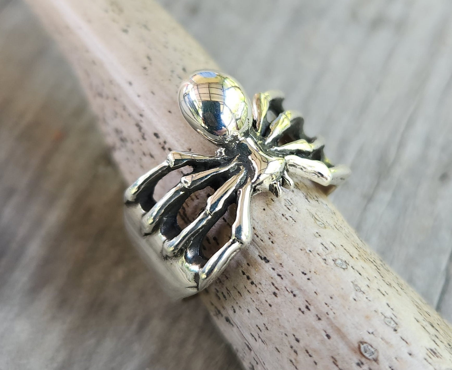 Spider ring,sterling silver,insect,gothic,punk,unisex ring,rockabilly,hipster ring,pinkie ring