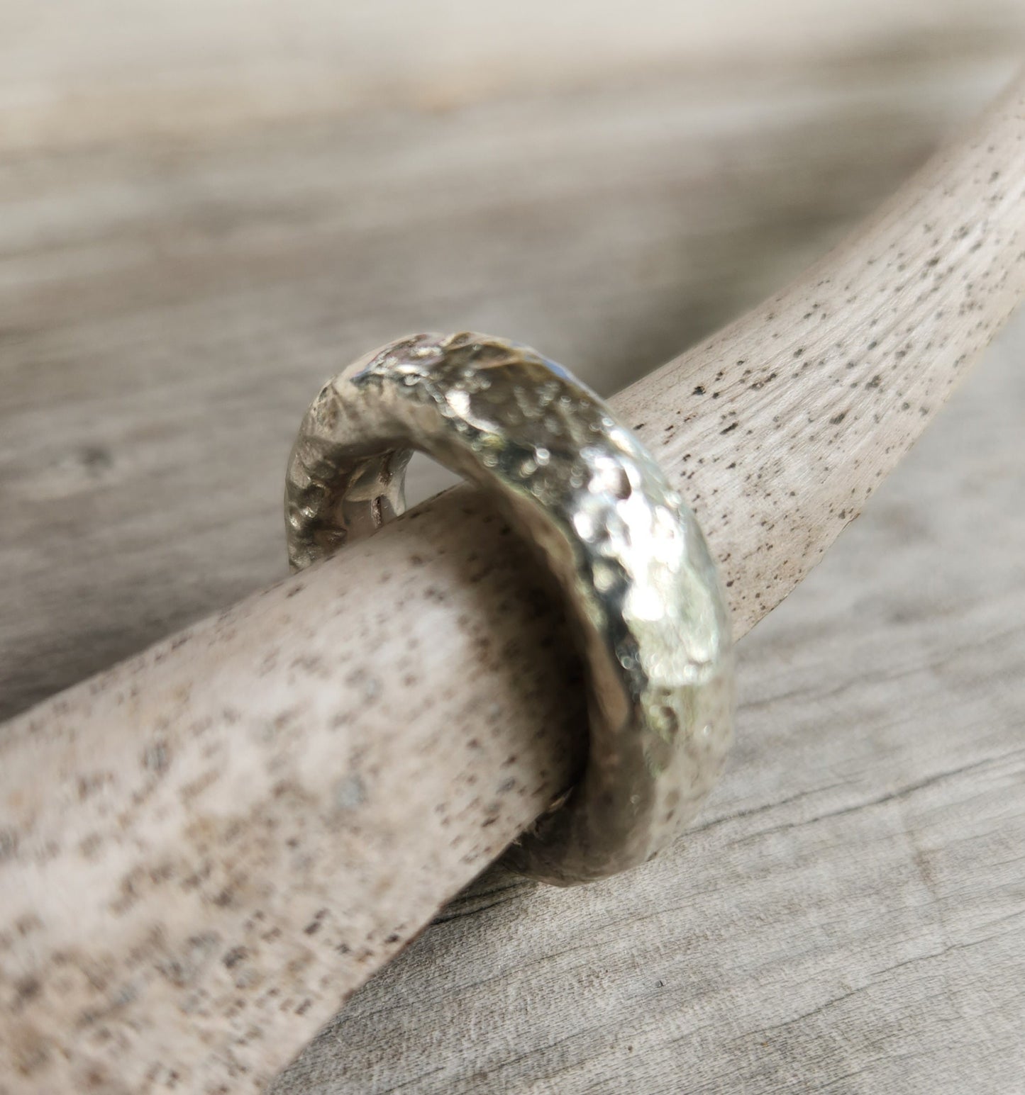 Hammered rustic ring,matt,sterling silver,solid chunky thick band,unisex half round band,halo wedding,stacker,industrial,steampunk,vintag
