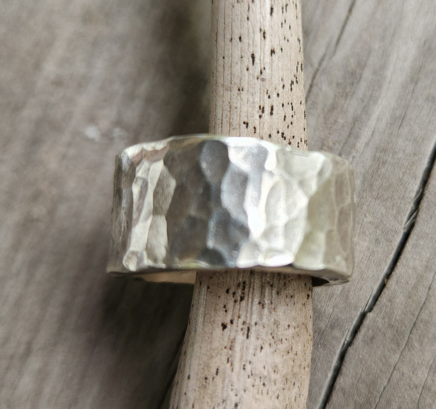 Hammered matt ring,heavy,12mm solid sterling silver,chunky,rustic,nugget,steampunk,industrial wedding dress ring