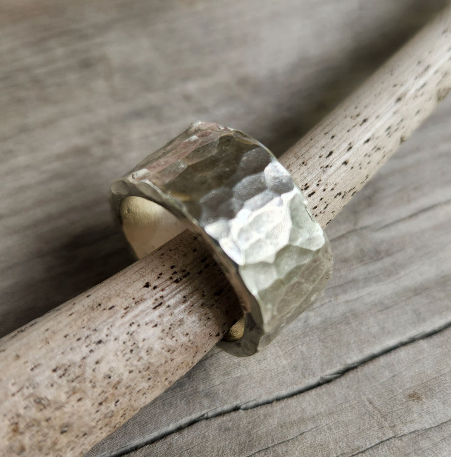 Hammered matt ring,heavy,12mm solid sterling silver,chunky,rustic,nugget,steampunk,industrial wedding dress ring