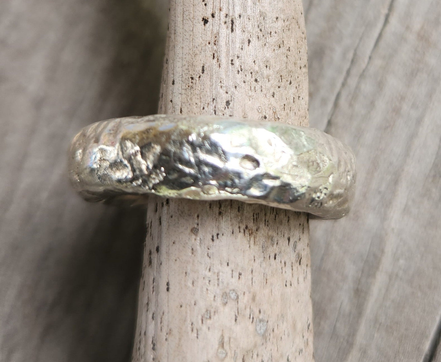 Hammered rustic ring,matt,sterling silver,solid chunky thick band,unisex half round band,halo wedding,stacker,industrial,steampunk,vintag