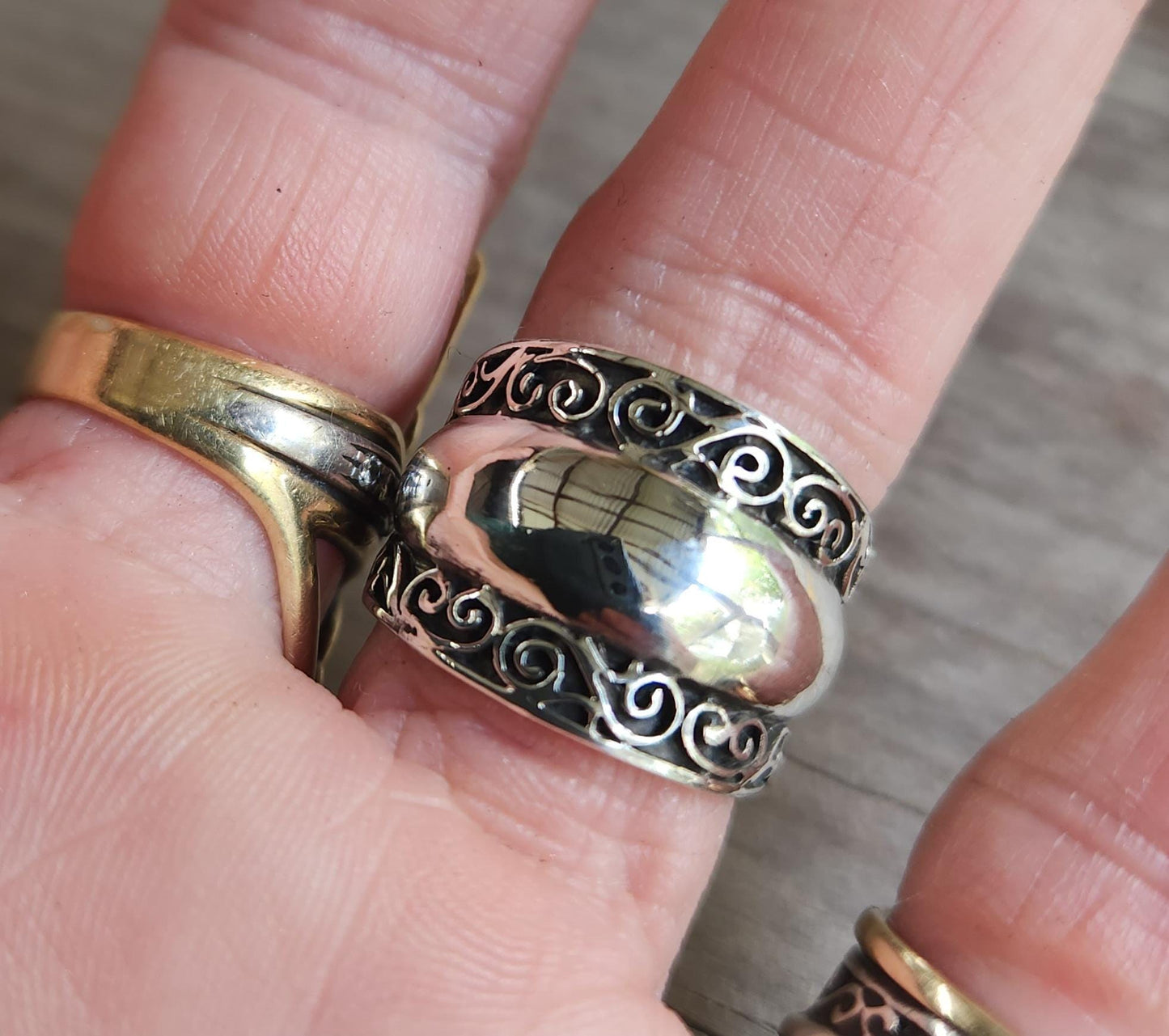 Wide silver ring,sterlingsilver,high dome band,wide rounded band,handmade,wedding,boho,gypsy,