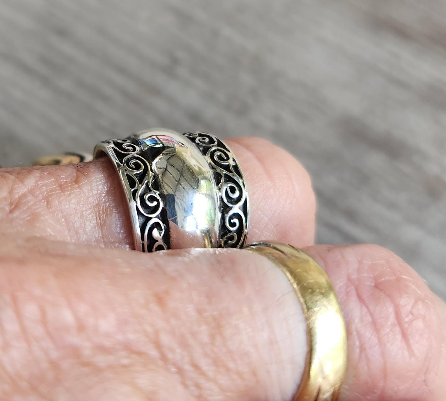 Wide silver ring,sterlingsilver,high dome band,wide rounded band,handmade,wedding,boho,gypsy,