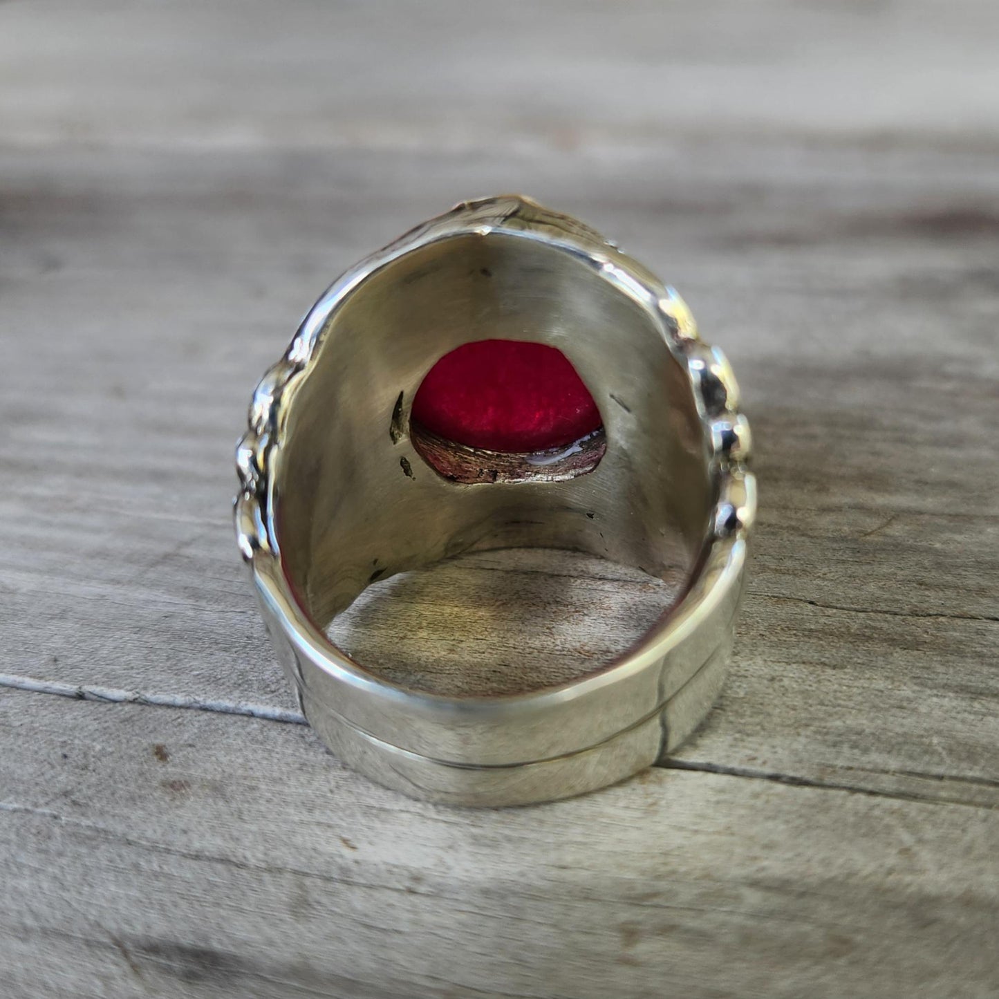 Large celtic ring,sterling silver, beautiful blue chalcedony or pink,chunky ring,medieval,tribal,large stone ring,shield,large mens gemstone