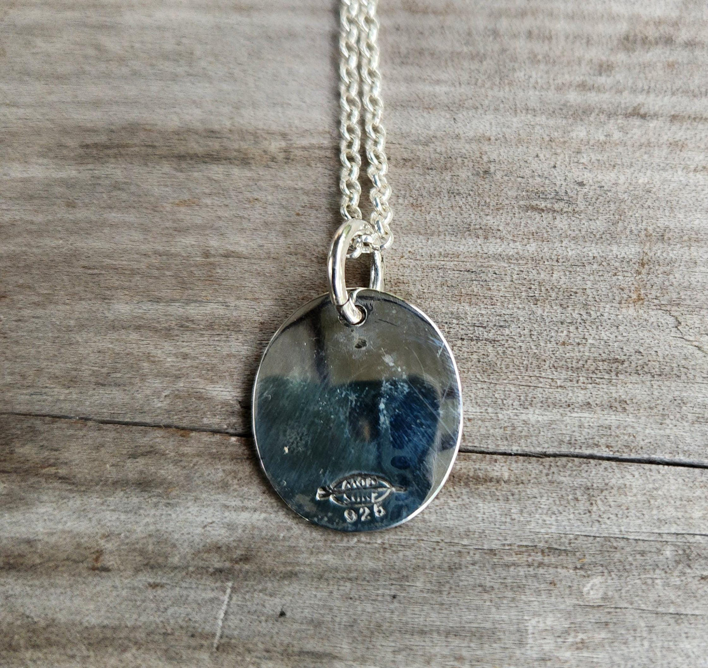Keen for you Cupid,lovers disc, hammered sterling silver,stamped ID tag,gypsy,hippy boho