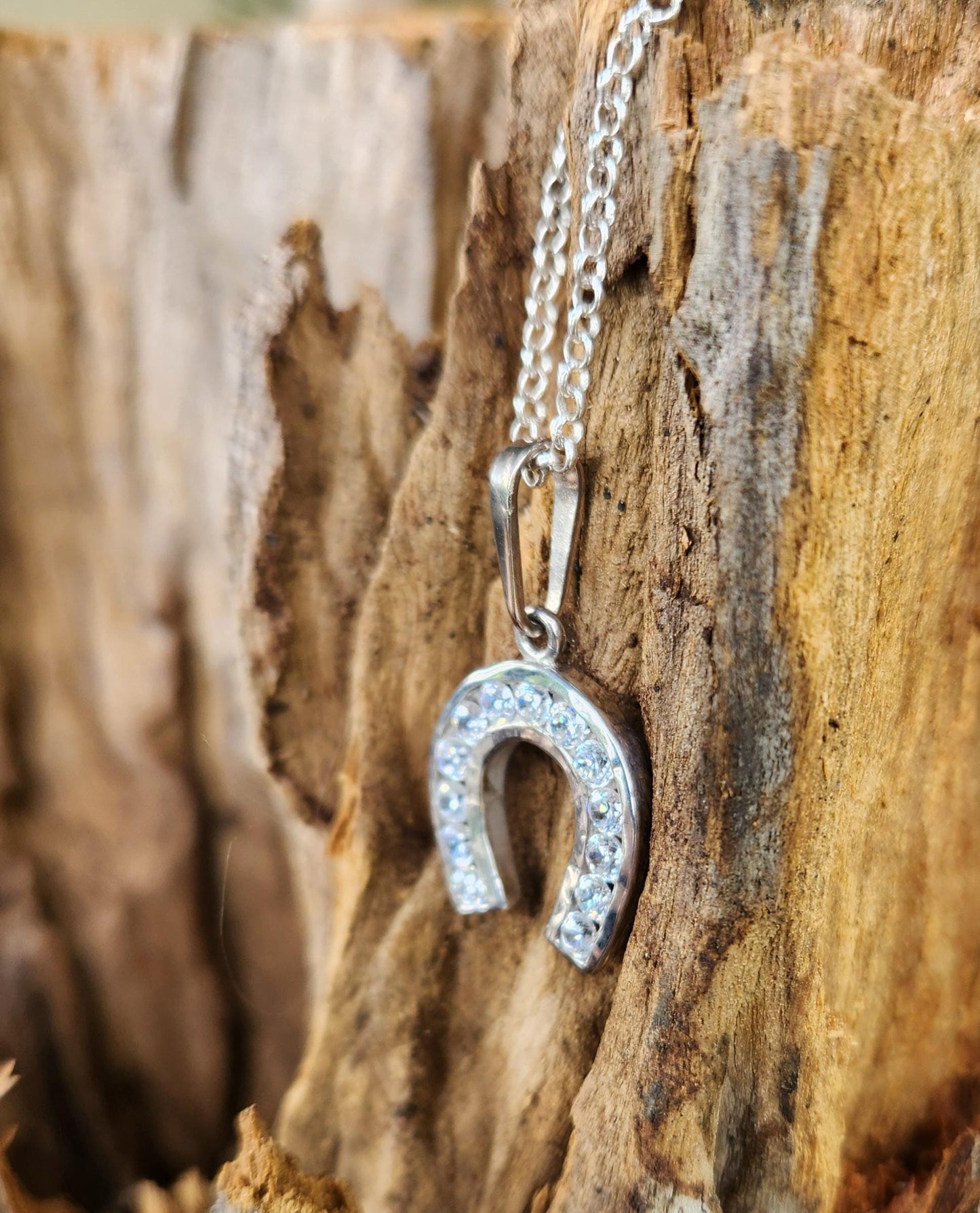 horseshoe pendant,cz sterling silver,cubic zirconia good luck,handmade,rockabilly,boho shic,gypsy,lucky horseshoe,goddess,new age