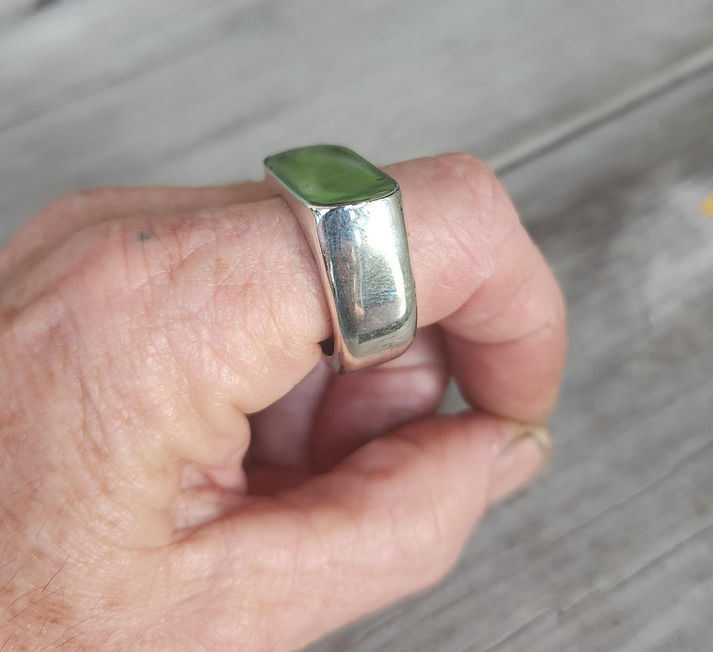 Wide Silver Signet ring,925 solid sterling silver,rectangle 27gms,chunky thick ring,handmade,boho,college ring,blank ring,unisex