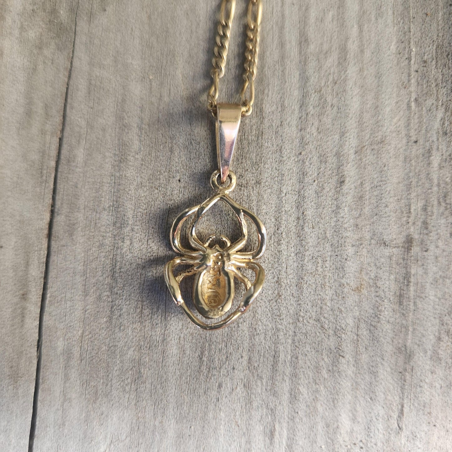 Gold Spider pendant,9k gold,9ct spider charm,real gold,red back,