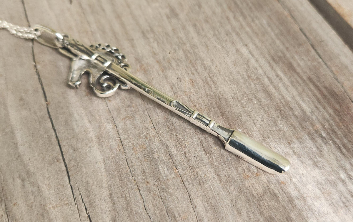 Unicorn spoon pendant,925 sterling silver,Hopi,mapacho key ring,solid silver,small spice spoon,handmade unique, collectors,