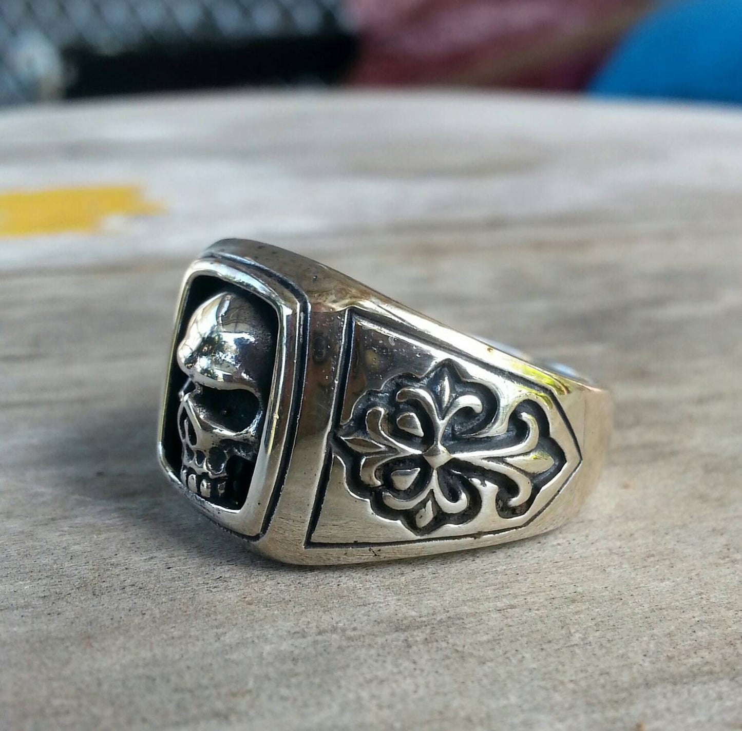 Small Skull signet ring,925 sterling silver, square signet,alternative,steampunk, gothic, punk ,pirate,hipster,man's fashion,hand made