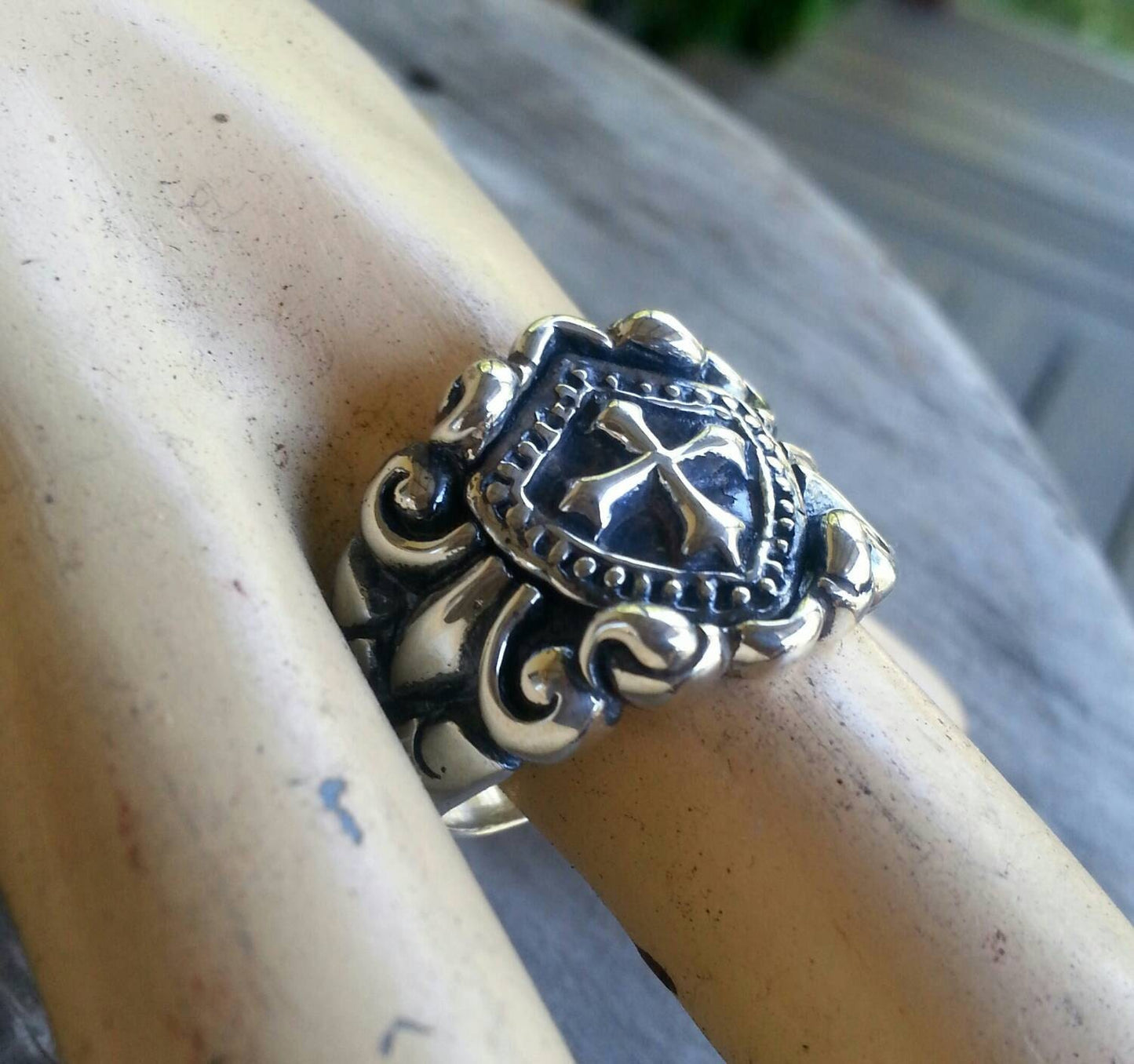 cross ring,sterling silver,medievil even sided cross ring,religious, victorian,vintage,mans wedding,celtic,shield,steampunk,knights templar
