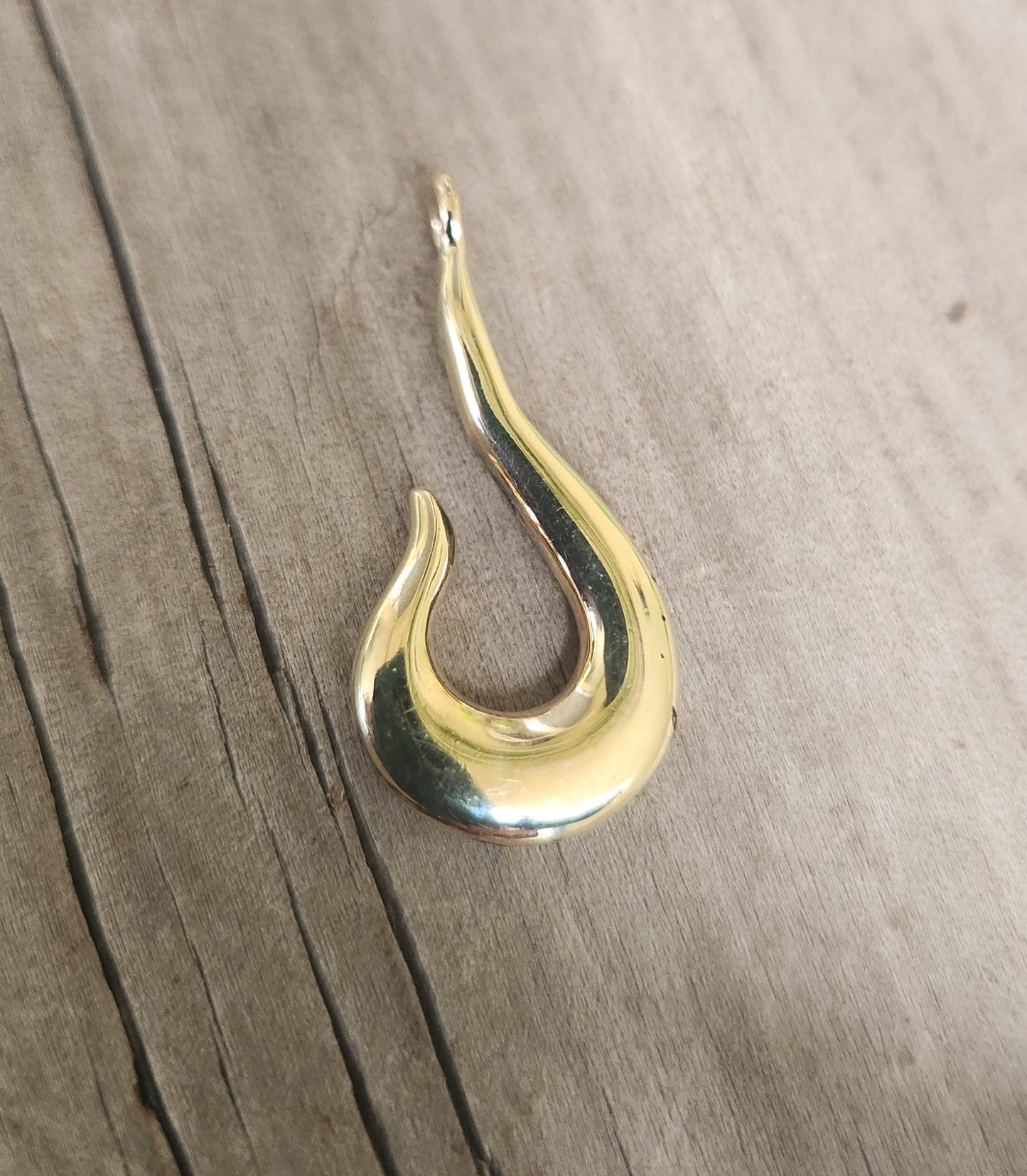 Gold fish hook pendant,9k gold,tribal,Maori hook,solid 9ct gold.