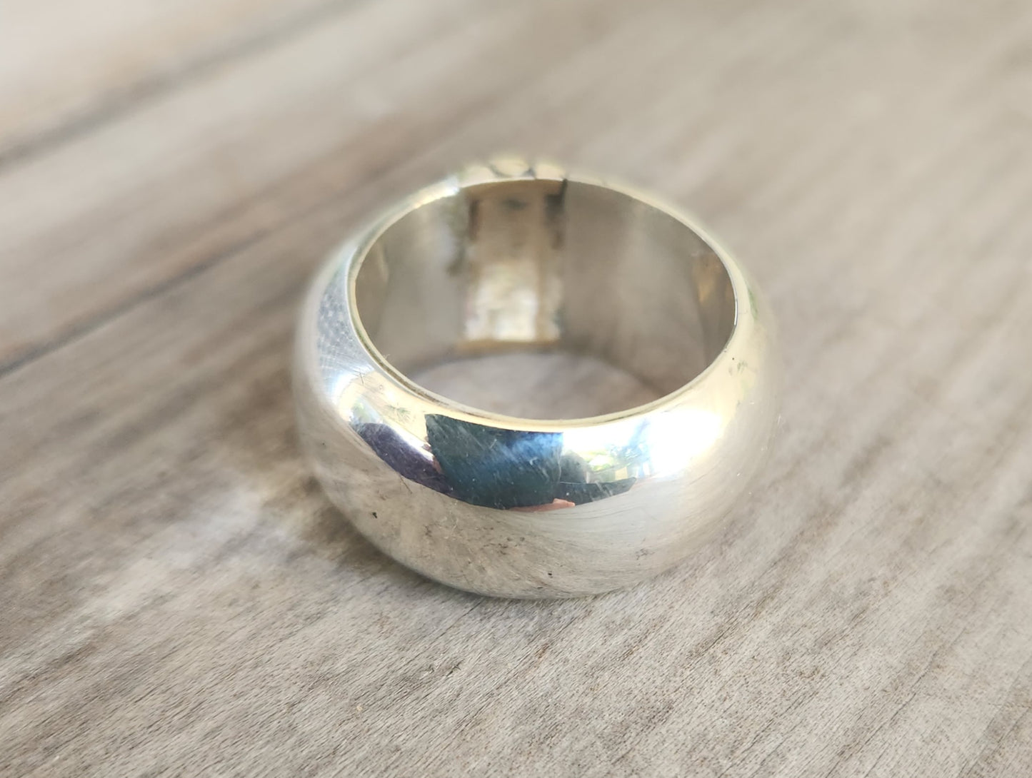 Wide gold and silver band,9k gold and sterling silver,12mm chunky mixed metal,heavy chunky ring