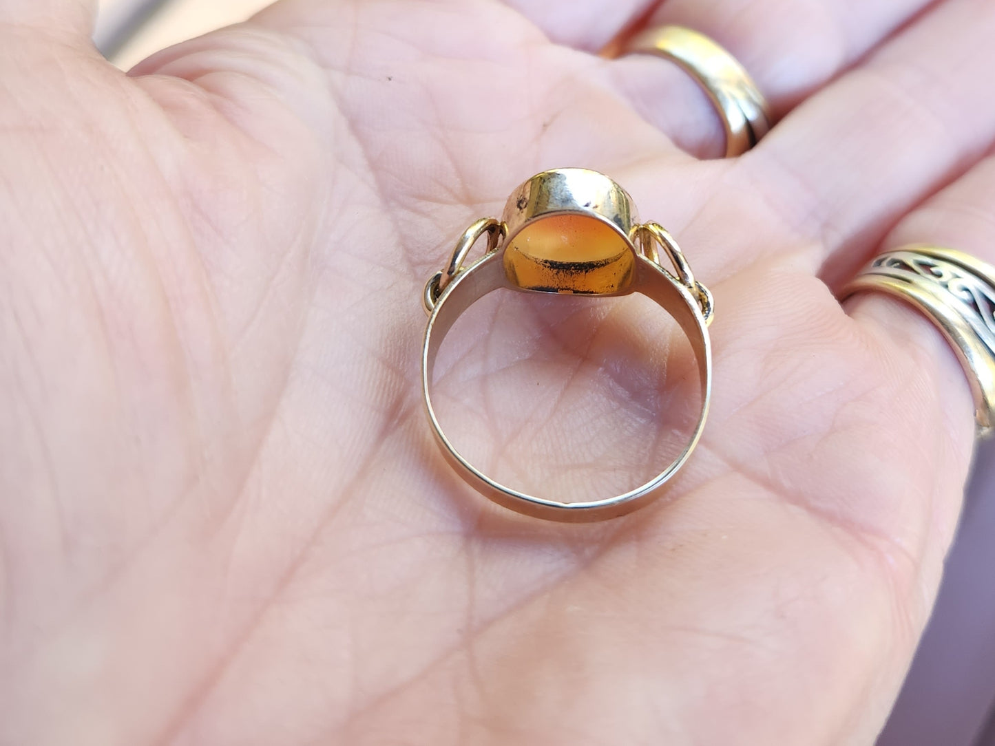 Cameo gold ring,9k gold,antique,handmade,