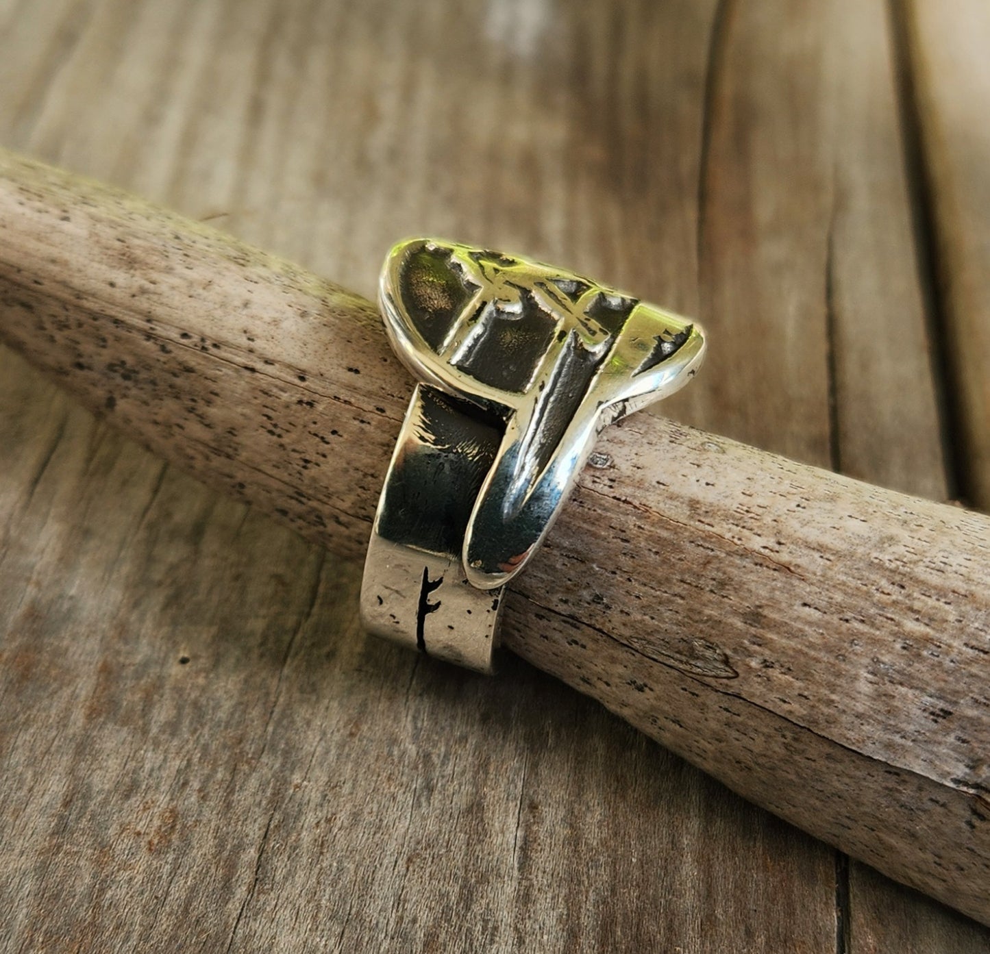 Surfer ring,925 sterling silver surf board rider,chunky large mens ring