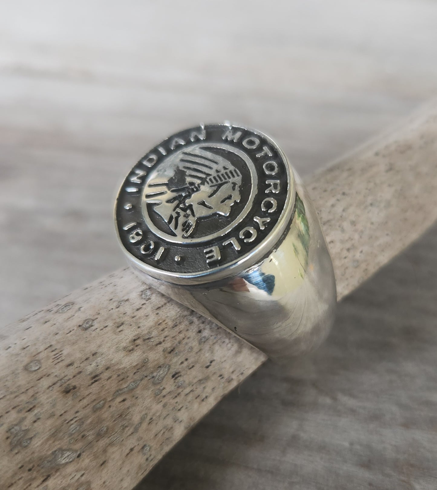 Indian ring,motorcycle,sterling silver,large signet,biker wedding band,unisex,handmade,motorbike,