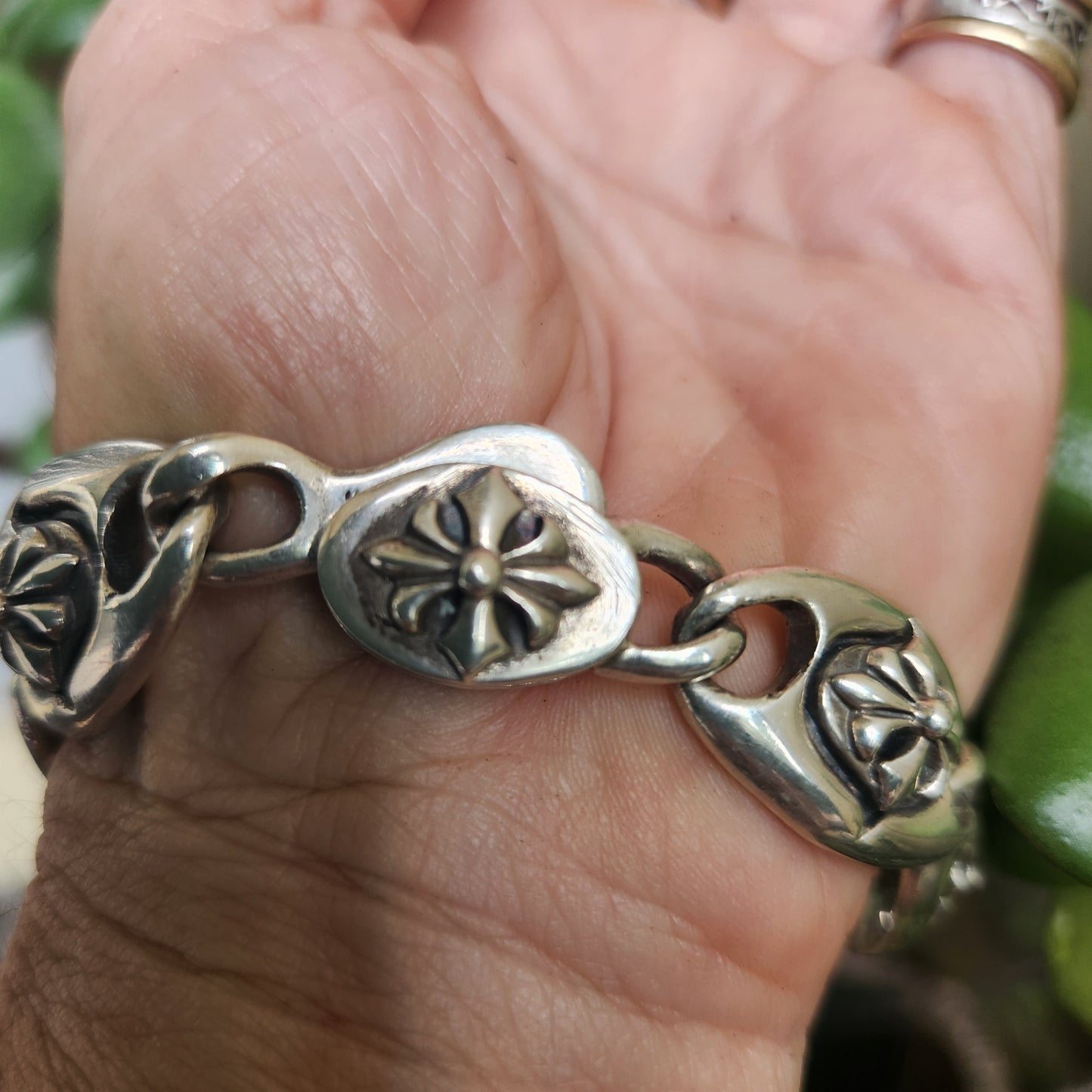 Heavy silver bracelet,925 sterling handmade,square link chain, unisex,boho,
