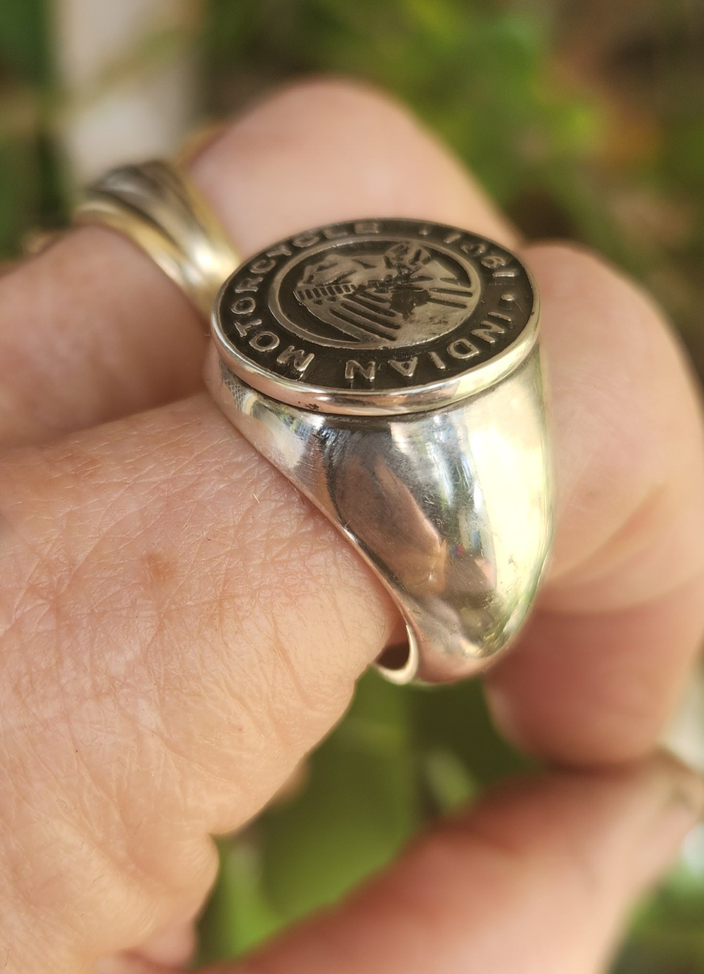 Indian ring,motorcycle,sterling silver,large signet,biker wedding band,unisex,handmade,motorbike,
