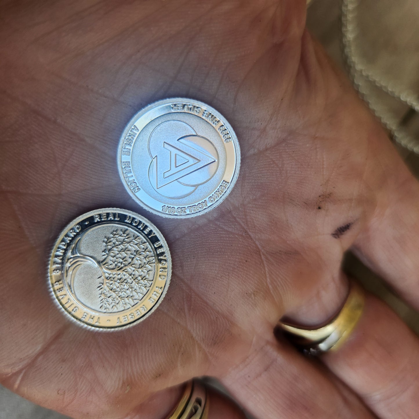 Australian Silver coin pendant,99%pure silver minted coin,set in sterling silver "real money beyond the great reset"