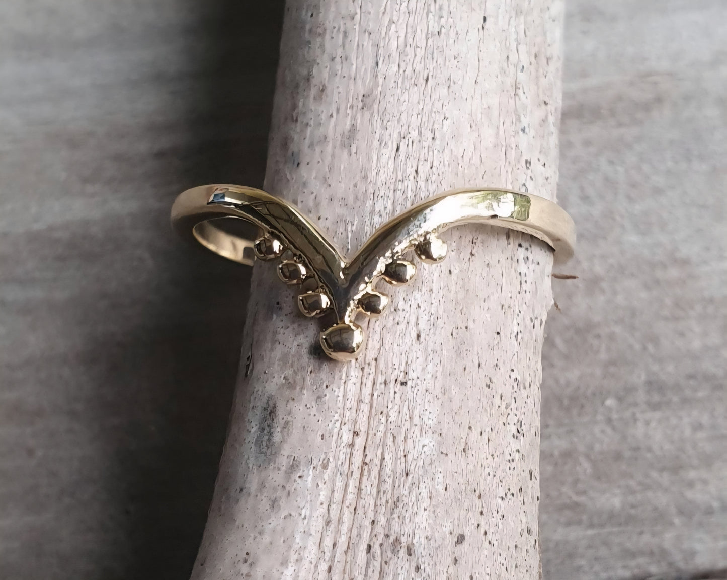 9k Gold chevron ring,fine stacker,solid 9ct/9k gold,v ring,art nouveau, victorian,handmade,designer,boho,gypsy,wishbone,