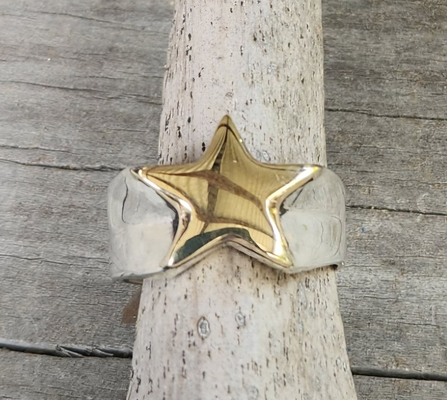 9k star ring,Sterling silver,solid flat star,astrology,small.5 pointed star,goddess,boho,chunky,new age,