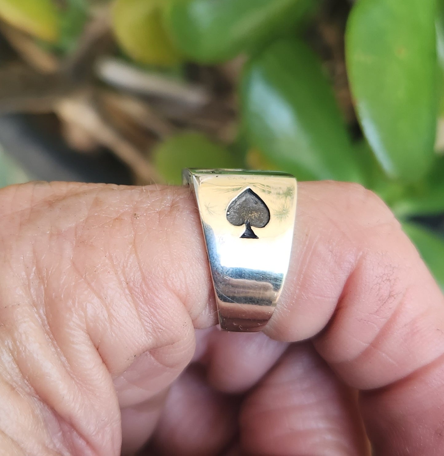 Ace of spades ring,925 sterling silver gambling, cards,Vegas wedding, sterling silver ring,black Jack,signet ring,hand made