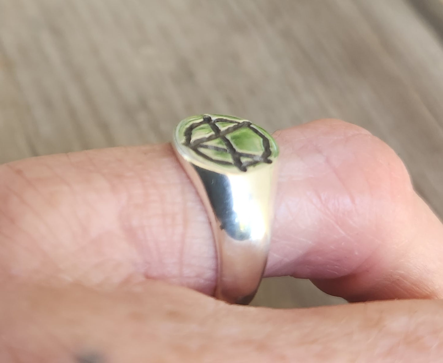 Anarchy ring,small, round top, sterling silver, signet,pinkie ring, punk,alternative, steampunk,handmade,sid vicious,rebel,biker,