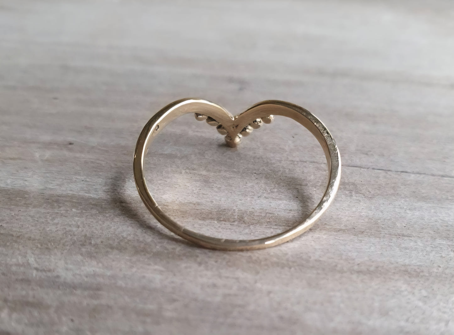 9k Gold chevron ring,fine stacker,solid 9ct/9k gold,v ring,art nouveau, victorian,handmade,designer,boho,gypsy,wishbone,
