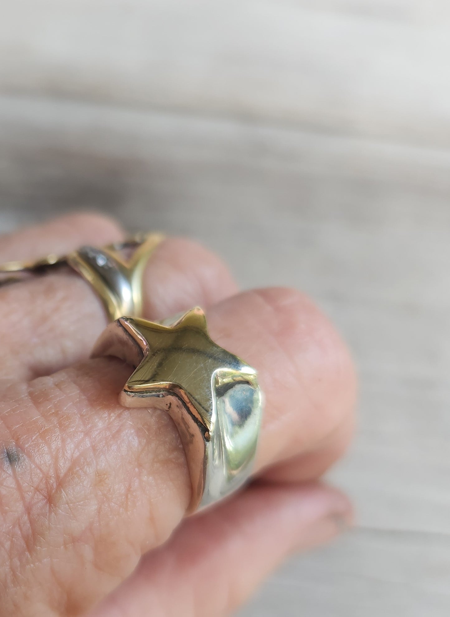 9k star ring,Sterling silver,solid flat star,astrology,small.5 pointed star,goddess,boho,chunky,new age,