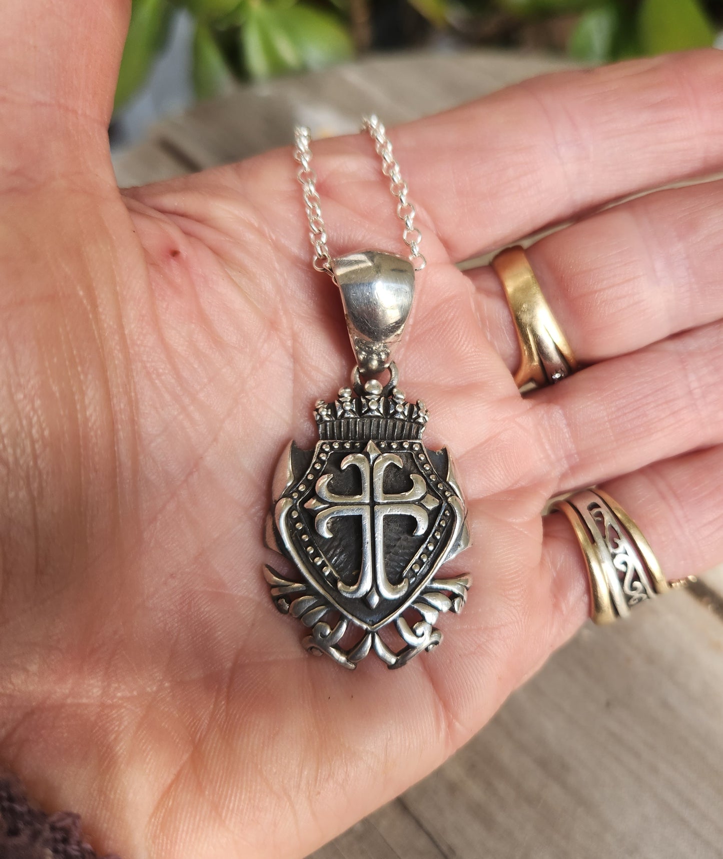 Cross pendant,925 sterling silver, medievil sheild,gothic ,punk,hipster,vintage,unisex,handmade,mens fashion,rockabilly,boho,grunge