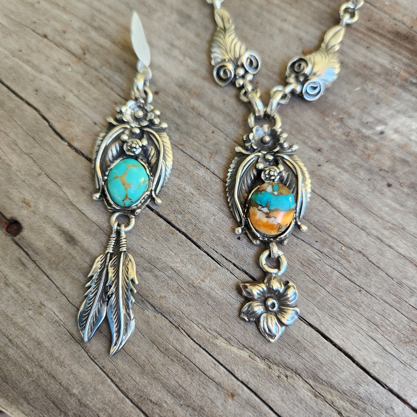 (Copy) Large Turquoise necklace,solid sterling silver, Navajo necklace
