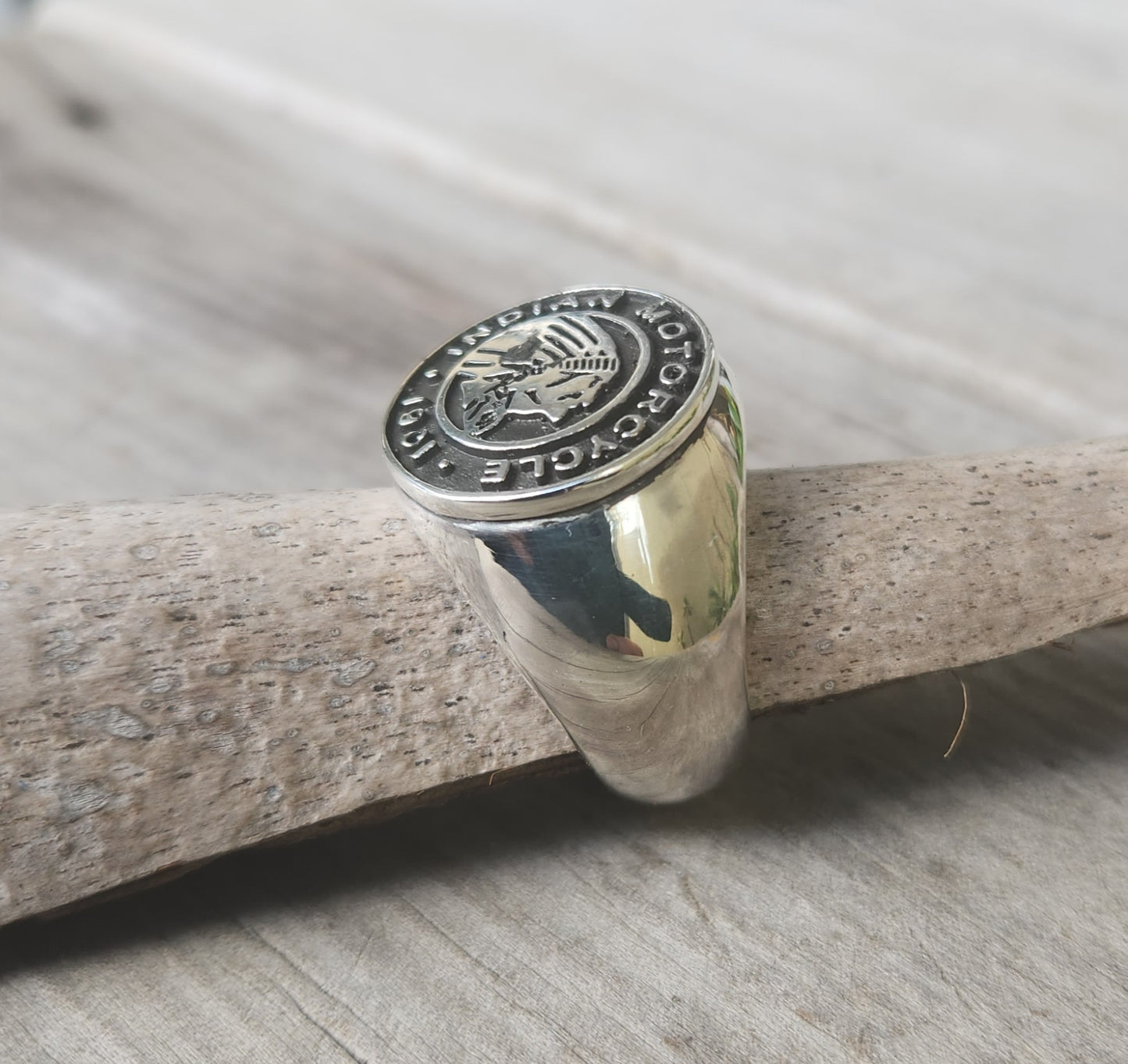 Indian ring,motorcycle,sterling silver,large signet,biker wedding band,unisex,handmade,motorbike,