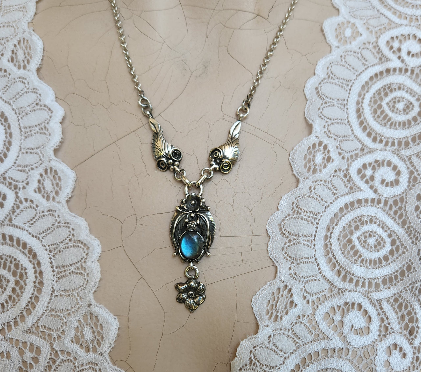 Large labradorite necklace,925 solid sterling silver, amethyst,garnet,moonstone Navajo necklace (Copy)